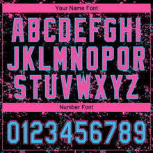 Laden Sie das Bild in den Galerie-Viewer, Uksn Individuelles Schwarz Himmelblau Pink-Hellblau Abstrakt zersplitterter Farbspritzer Zweiknopf Unisex Softball-Trikot
