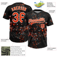 Laden Sie das Bild in den Galerie-Viewer, Uksn Individuelles Schwarz Orange-Weiß Abstrakt zersplitterter Farbspritzer Zweiknopf Unisex Softball-Trikot
