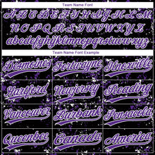 Laden Sie das Bild in den Galerie-Viewer, Uksn Individuelles Schwarz Violett-Weiß Abstrakt zersplitterter Farbspritzer Zweiknopf Unisex Softball-Trikot
