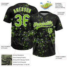 Laden Sie das Bild in den Galerie-Viewer, Uksn Individuelles Schwarz Neongrün-Weiß Abstrakt zersplitterter Farbspritzer Zweiknopf Unisex Softball-Trikot

