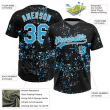 Laden Sie das Bild in den Galerie-Viewer, Uksn Individuelles Schwarz Himmelblau-Weiß Abstrakt zersplitterter Farbspritzer Zweiknopf Unisex Softball-Trikot
