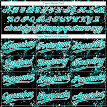 Laden Sie das Bild in den Galerie-Viewer, Uksn Individuelles Schwarz Aqua-Weiß Abstrakt zersplitterter Farbspritzer Zweiknopf Unisex Softball-Trikot

