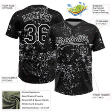 Laden Sie das Bild in den Galerie-Viewer, Uksn Individuelles Schwarz Weiß-Light Grau Abstrakt zersplitterter Farbspritzer Zweiknopf Unisex Softball-Trikot
