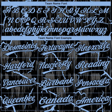 Laden Sie das Bild in den Galerie-Viewer, Uksn Individuelles Schwarz Hellblau-Grau Raglanärmel Neon-Blitz-Craquele Zweiknopf Unisex Softball-Trikot
