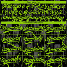Laden Sie das Bild in den Galerie-Viewer, Uksn Individuelles Schwarz Neongrün-Grau Raglanärmel Neon-Blitz-Craquele Zweiknopf Unisex Softball-Trikot
