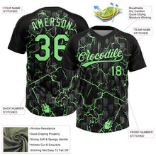 Laden Sie das Bild in den Galerie-Viewer, Uksn Individuelles Schwarz Erbsengrün-Grau Raglanärmel Neon-Blitz-Craquele Zweiknopf Unisex Softball-Trikot
