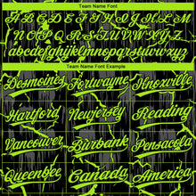 Laden Sie das Bild in den Galerie-Viewer, Uksn Individuelles Schwarz Neongrün-Grau Raglanärmel Neon-Blitz-Craquele Zweiknopf Unisex Softball-Trikot
