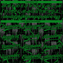 Laden Sie das Bild in den Galerie-Viewer, Uksn Individuelles Schwarz Grasgrün-Grau Raglanärmel Neon-Blitz-Craquele Zweiknopf Unisex Softball-Trikot
