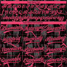 Laden Sie das Bild in den Galerie-Viewer, Uksn Individuelles Schwarz Neonpink-Grau Raglanärmel Neon-Blitz-Craquele Zweiknopf Unisex Softball-Trikot
