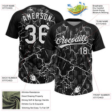 Laden Sie das Bild in den Galerie-Viewer, Uksn Individuelles Schwarz Weiß-Grau Raglanärmel Neon-Blitz-Craquele Zweiknopf Unisex Softball-Trikot
