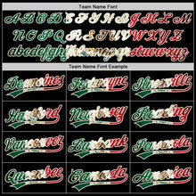 Laden Sie das Bild in den Galerie-Viewer, Uksn Individuelles Schwarz Vintage mexikanische Flagge Creme-Kelly-Grün Raglanärmel Streifen Zweiknopf Unisex Softball-Trikot
