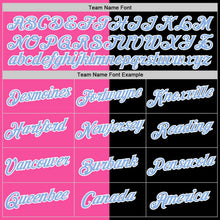 Laden Sie das Bild in den Galerie-Viewer, Uksn Individuelles Schwarz Hellblau-Pink Split Fashion Funktions-T-Shirt
