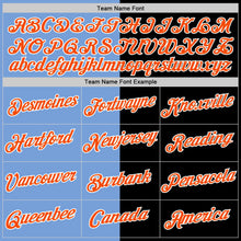 Laden Sie das Bild in den Galerie-Viewer, Uksn Individuelles Schwarz Orange-Puderblau Split Fashion Funktions-T-Shirt

