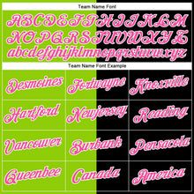 Laden Sie das Bild in den Galerie-Viewer, Uksn Individuelles Schwarz Pink-Neongrün Split Fashion Funktions-T-Shirt

