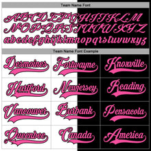 Laden Sie das Bild in den Galerie-Viewer, Uksn Individuelles Schwarz Pink-Weiß Split-Fashion Eishockey-Trikot mit Schnürkragen
