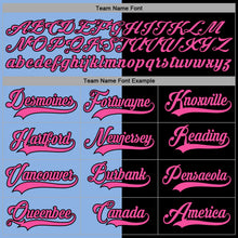 Laden Sie das Bild in den Galerie-Viewer, Uksn Individuelles Schwarz Pink-Hellblau Split-Fashion Eishockey-Trikot mit Schnürkragen
