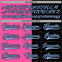 Laden Sie das Bild in den Galerie-Viewer, Uksn Individuelles Schwarz Hellblau-Pink Split-Fashion Eishockey-Trikot mit Schnürkragen
