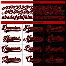 Laden Sie das Bild in den Galerie-Viewer, Uksn Individuelles Schwarz Rot-Weiß Split-Fashion Eishockey-Trikot mit Schnürkragen
