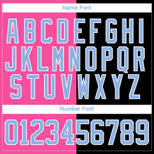 Laden Sie das Bild in den Galerie-Viewer, Uksn Individuelles Schwarz Hellblau Pink-Weiß Split-Fashion Eishockey-Trikot mit Schnürkragen
