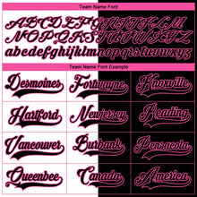 Laden Sie das Bild in den Galerie-Viewer, Uksn Individuelles Schwarz Pink-Weiß Split-Fashion Eishockey-Trikot mit Schnürkragen
