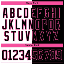 Laden Sie das Bild in den Galerie-Viewer, Uksn Individuelles Schwarz Pink-Weiß Split-Fashion Eishockey-Trikot mit Schnürkragen
