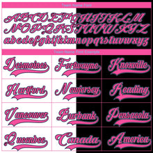 Laden Sie das Bild in den Galerie-Viewer, Uksn Individuelles Schwarz Hellblau Pink-Weiß Split-Fashion Eishockey-Trikot mit Schnürkragen
