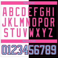 Laden Sie das Bild in den Galerie-Viewer, Uksn Individuelles Schwarz Hellblau Pink-Weiß Split-Fashion Eishockey-Trikot mit Schnürkragen
