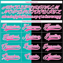 Laden Sie das Bild in den Galerie-Viewer, Uksn Individuelles Schwarz Pink Aqua-Weiß Split-Fashion Eishockey-Trikot mit Schnürkragen
