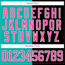 Laden Sie das Bild in den Galerie-Viewer, Uksn Individuelles Schwarz Pink Aqua-Weiß Split-Fashion Eishockey-Trikot mit Schnürkragen

