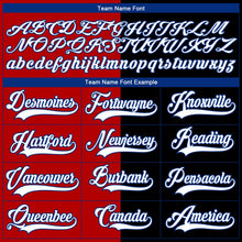 Laden Sie das Bild in den Galerie-Viewer, Uksn Individuelles Schwarz Weiß Rot-Royalblau Split-Fashion Eishockey-Trikot mit Schnürkragen
