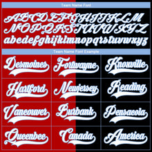 Laden Sie das Bild in den Galerie-Viewer, Uksn Individuelles Schwarz Weiß Rot-Hellblau Split-Fashion Eishockey-Trikot mit Schnürkragen
