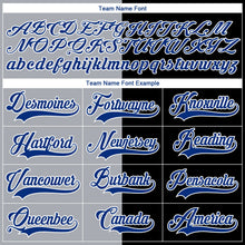 Laden Sie das Bild in den Galerie-Viewer, Uksn Individuelles Schwarz Royalblau Grau-Weiß Split-Fashion Eishockey-Trikot mit Schnürkragen
