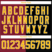 Laden Sie das Bild in den Galerie-Viewer, Uksn Individuelles Schwarz Gold Karmesinrot-Weiß Split-Fashion Eishockey-Trikot mit Schnürkragen
