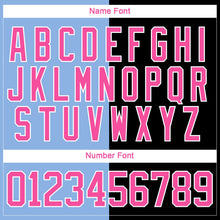 Laden Sie das Bild in den Galerie-Viewer, Uksn Individuelles Schwarz Pink Hellblau-Weiß Split-Fashion Eishockey-Trikot mit Schnürkragen
