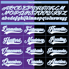 Laden Sie das Bild in den Galerie-Viewer, Uksn Individuelles Schwarz Weiß Violett-Hellblau Split-Fashion Eishockey-Trikot mit Schnürkragen
