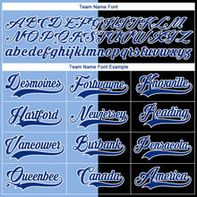 Laden Sie das Bild in den Galerie-Viewer, Uksn Individuelles Schwarz Royalblau Hellblau-Weiß Split-Fashion Eishockey-Trikot mit Schnürkragen
