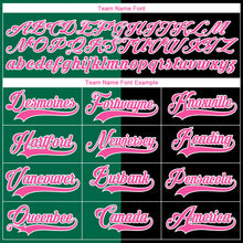 Laden Sie das Bild in den Galerie-Viewer, Uksn Individuelles Schwarz Pink Kelly-Grün-Weiß Split-Fashion Eishockey-Trikot mit Schnürkragen
