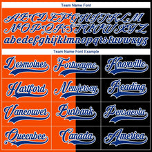 Laden Sie das Bild in den Galerie-Viewer, Uksn Individuelles Schwarz Royalblau Orange-Weiß Split-Fashion Eishockey-Trikot mit Schnürkragen
