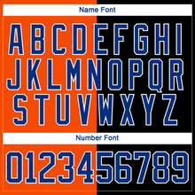 Laden Sie das Bild in den Galerie-Viewer, Uksn Individuelles Schwarz Royalblau Orange-Weiß Split-Fashion Eishockey-Trikot mit Schnürkragen
