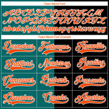 Laden Sie das Bild in den Galerie-Viewer, Uksn Individuelles Schwarz Orange Petrol-Weiß Split-Fashion Eishockey-Trikot mit Schnürkragen
