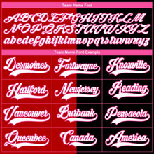 Laden Sie das Bild in den Galerie-Viewer, Uksn Individuelles Schwarz Weiß Rot Pink-Gelb Split-Fashion Eishockey-Trikot mit Schnürkragen
