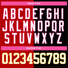 Laden Sie das Bild in den Galerie-Viewer, Uksn Individuelles Schwarz Weiß Rot Pink-Gelb Split-Fashion Eishockey-Trikot mit Schnürkragen

