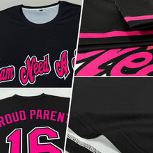 Laden Sie das Bild in den Galerie-Viewer, Uksn Individuelles Schwarz Pink-Weiß Funktions-T-Shirt
