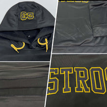 Laden Sie das Bild in den Galerie-Viewer, Uksn Individuelles Bestickt Schwarz Schwarz-Altgold Football Pullover Sweatshirt Hoodie

