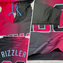 Laden Sie das Bild in den Galerie-Viewer, Uksn Individuelles Bestickt Schwarz Pink-Hellblau Farbverlauf Mode Sport Pullover Sweatshirt Hoodie
