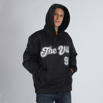 Uksn Individuelles Bestickt Schwarz Weiß-Grau Sport Pullover Sweatshirt Hoodie