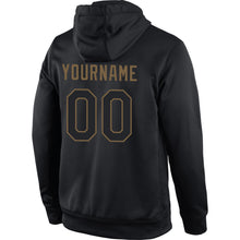 Laden Sie das Bild in den Galerie-Viewer, Uksn Individuelles Bestickt Schwarz Schwarz-Altgold Sport Pullover Sweatshirt Hoodie
