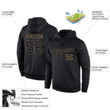 Laden Sie das Bild in den Galerie-Viewer, Uksn Individuelles Bestickt Schwarz Schwarz-Altgold Sport Pullover Sweatshirt Hoodie
