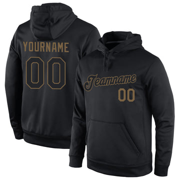 Uksn Individuelles Bestickt Schwarz Schwarz-Altgold Sport Pullover Sweatshirt Hoodie