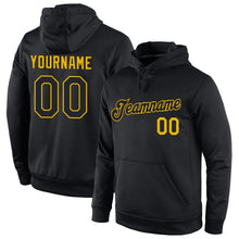 Laden Sie das Bild in den Galerie-Viewer, Uksn Individuelles Bestickt Schwarz Schwarz-Gold Sport Pullover Sweatshirt Hoodie
